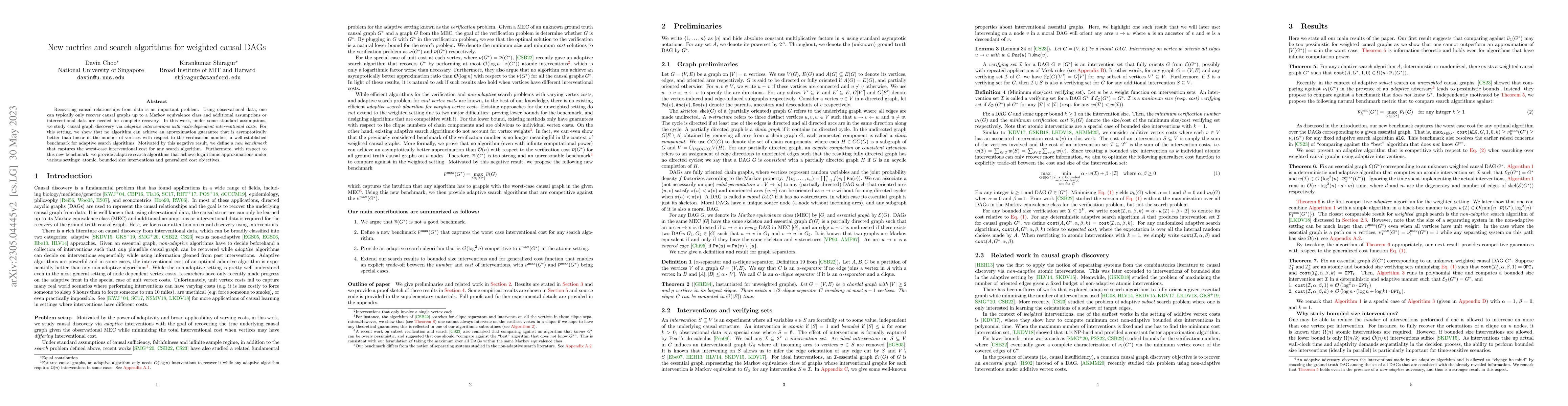 Thumbnail for New metrics and search algorithms for weighted causal DAGs