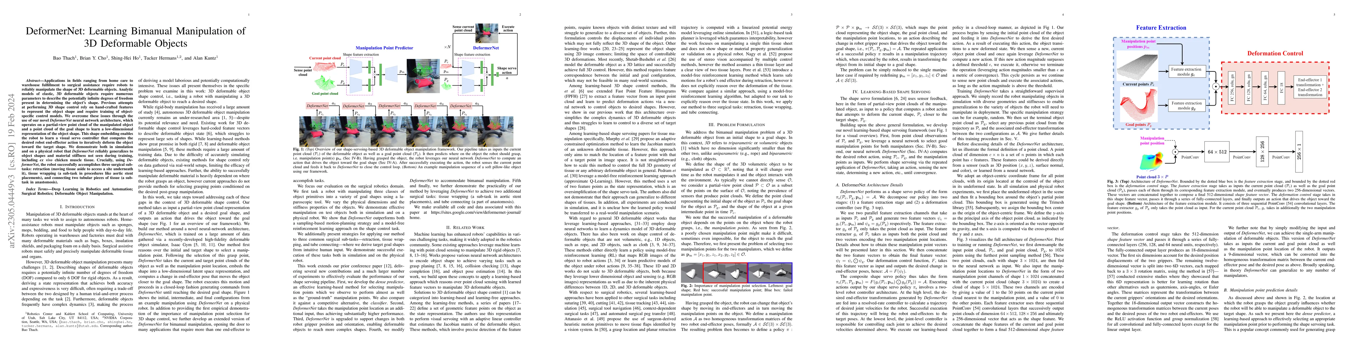 Thumbnail for DeformerNet: Learning Bimanual Manipulation of 3D Deformable Objects