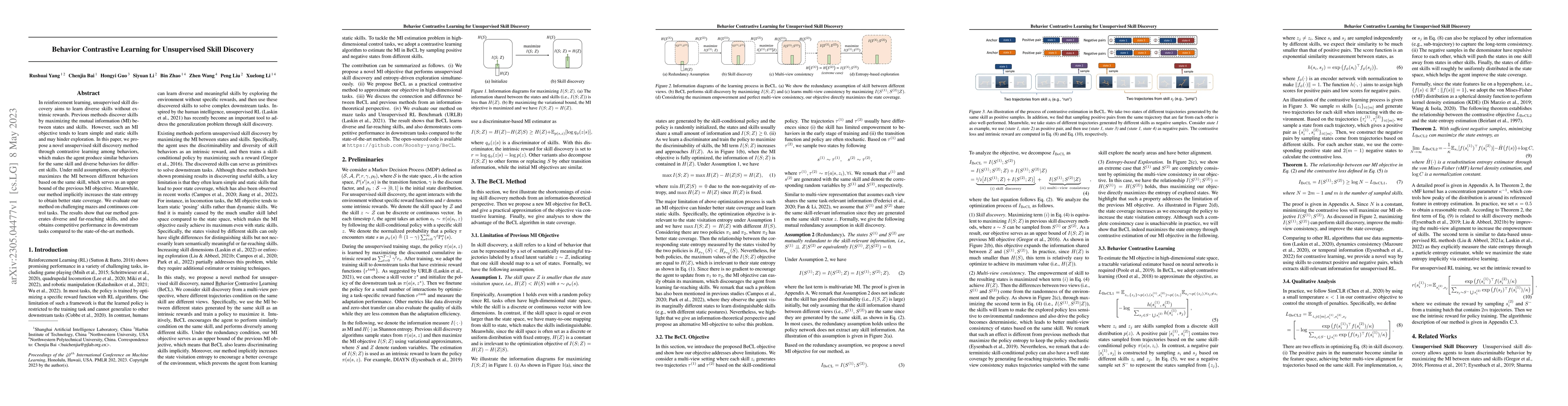 Thumbnail for Behavior Contrastive Learning for Unsupervised Skill Discovery
