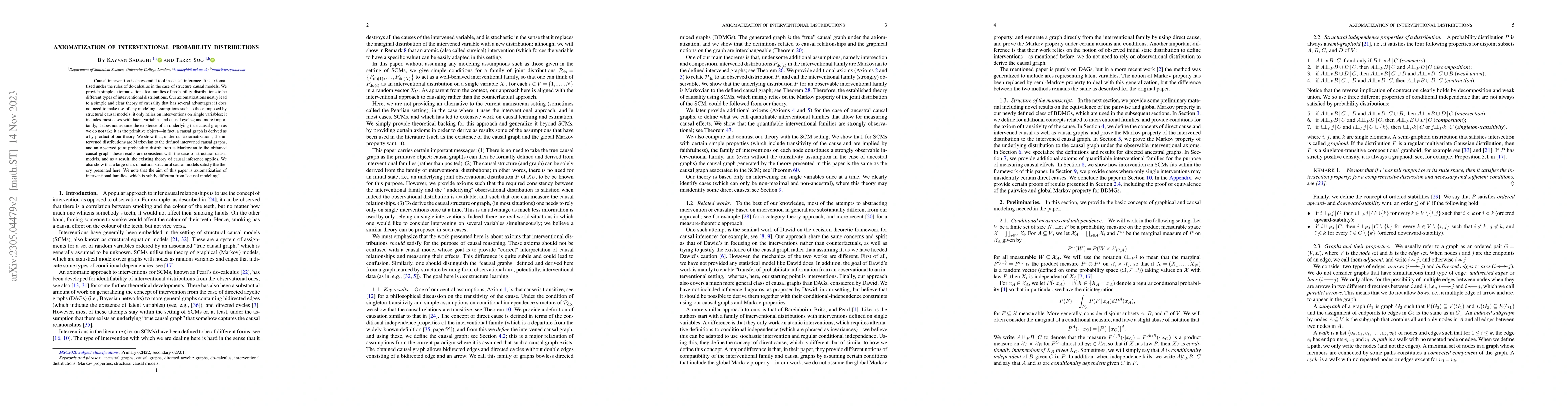 Thumbnail for Axiomatization of Interventional Probability Distributions