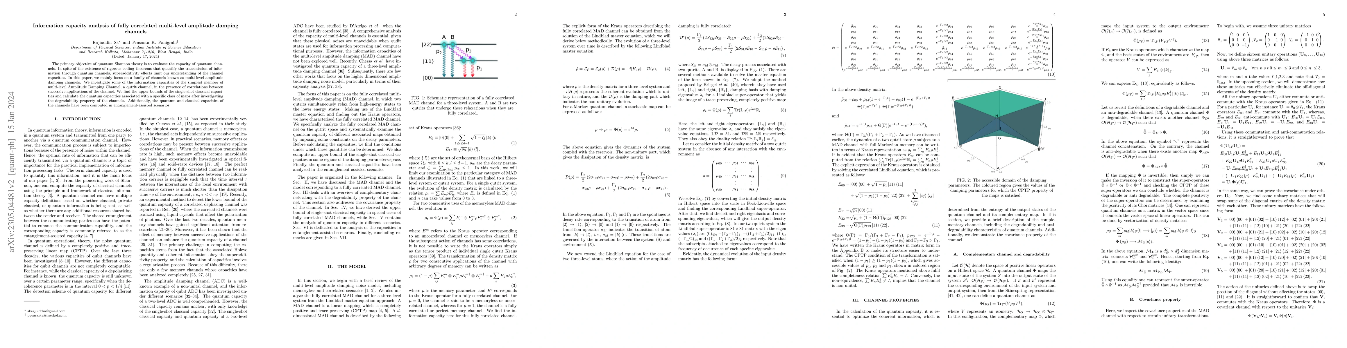 Thumbnail for Information capacity analysis of fully correlated multi-level amplitude
  damping channels