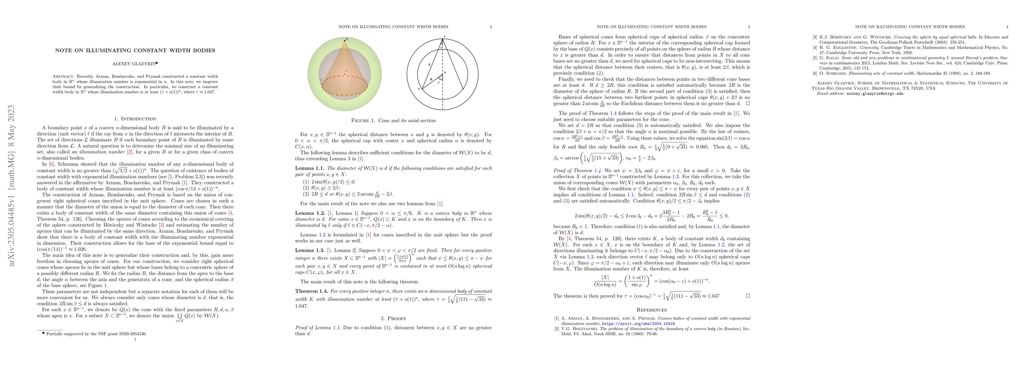 Thumbnail for Note on illuminating constant width bodies