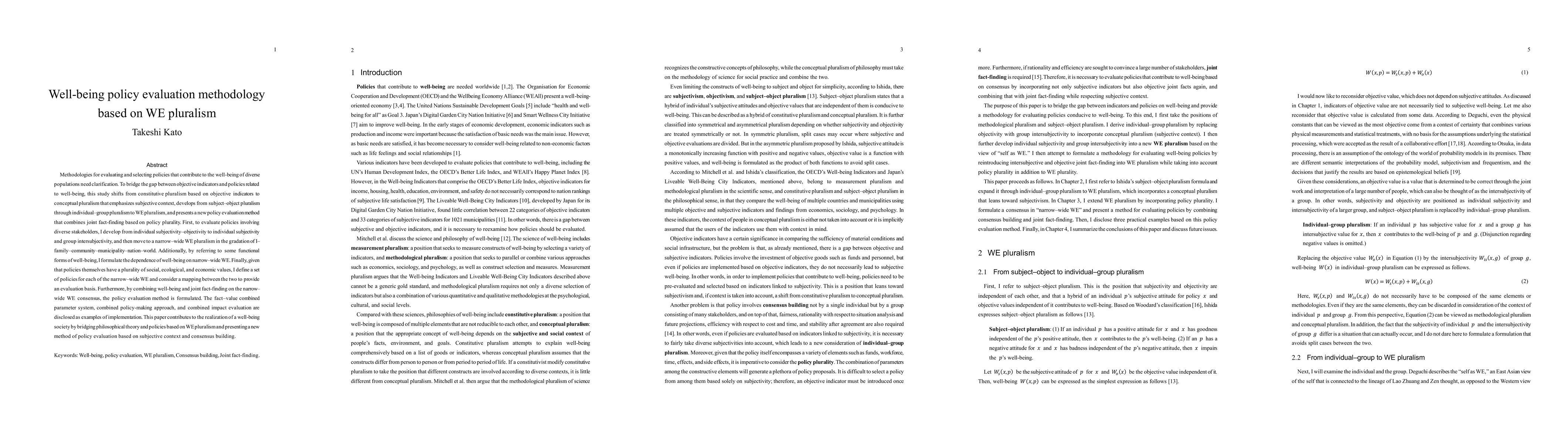 Thumbnail for Well-being policy evaluation methodology based on WE pluralism