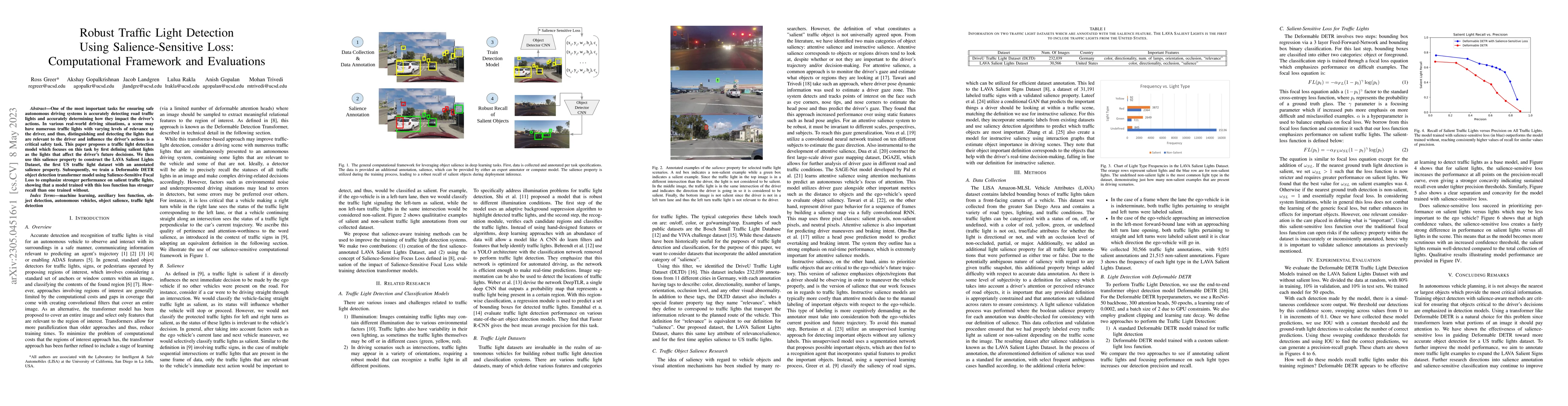 Thumbnail for Robust Traffic Light Detection Using Salience-Sensitive Loss:
  Computational Framework and Evaluations