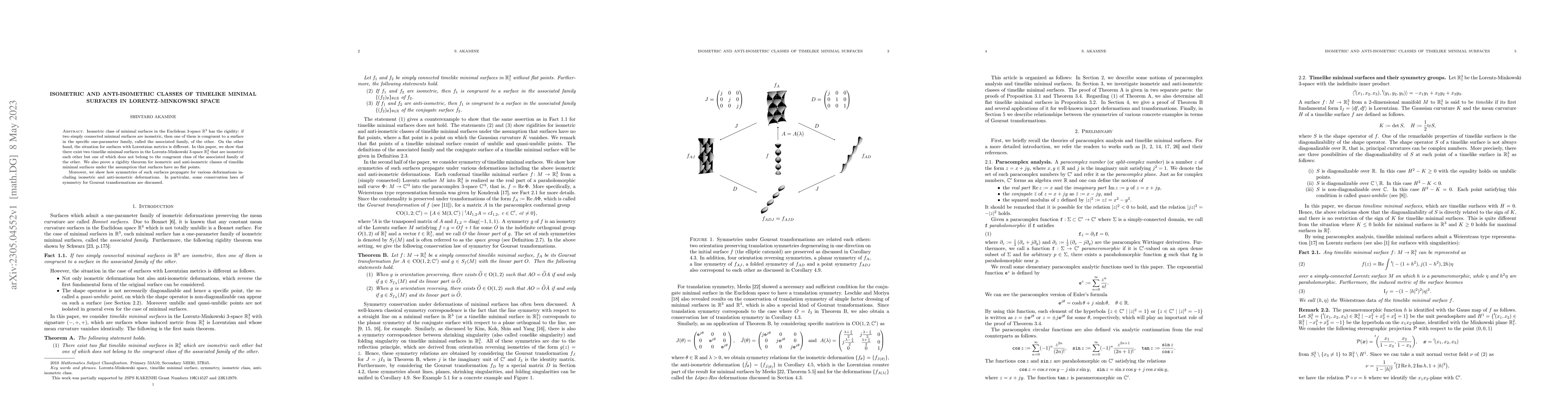 Thumbnail for Isometric and anti-isometric classes of timelike minimal surfaces in
  Lorentz-Minkowski space