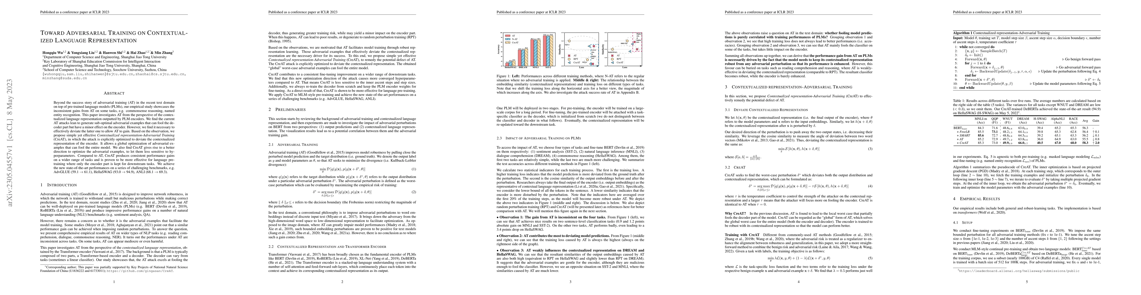 Thumbnail for Toward Adversarial Training on Contextualized Language Representation