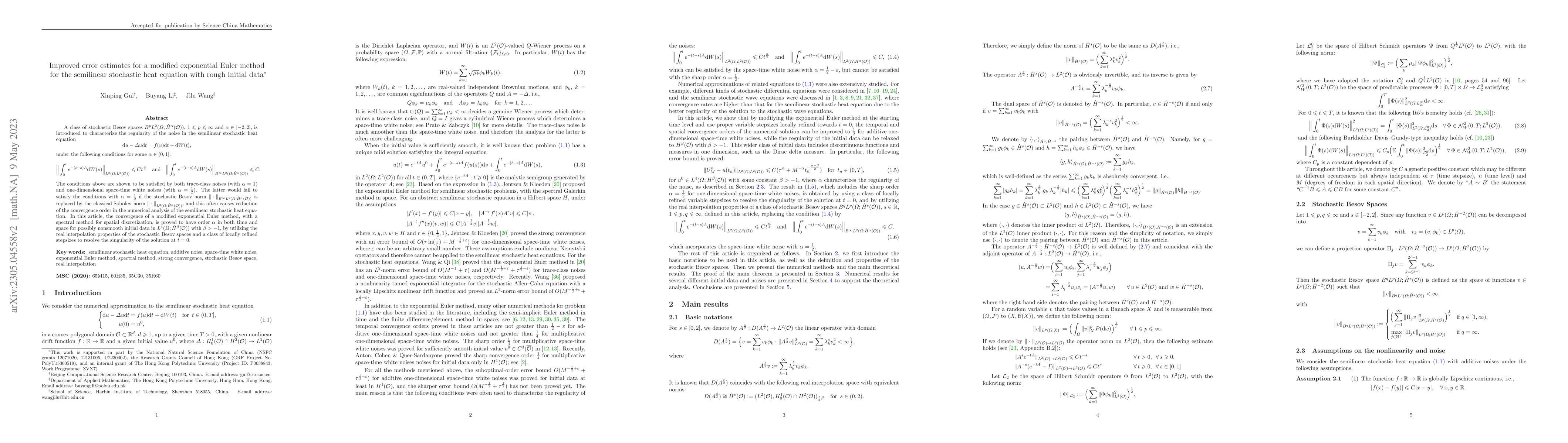 Thumbnail for Improved error estimates for a modified exponential Euler method for the
  semilinear stochastic heat equation with rough initial data