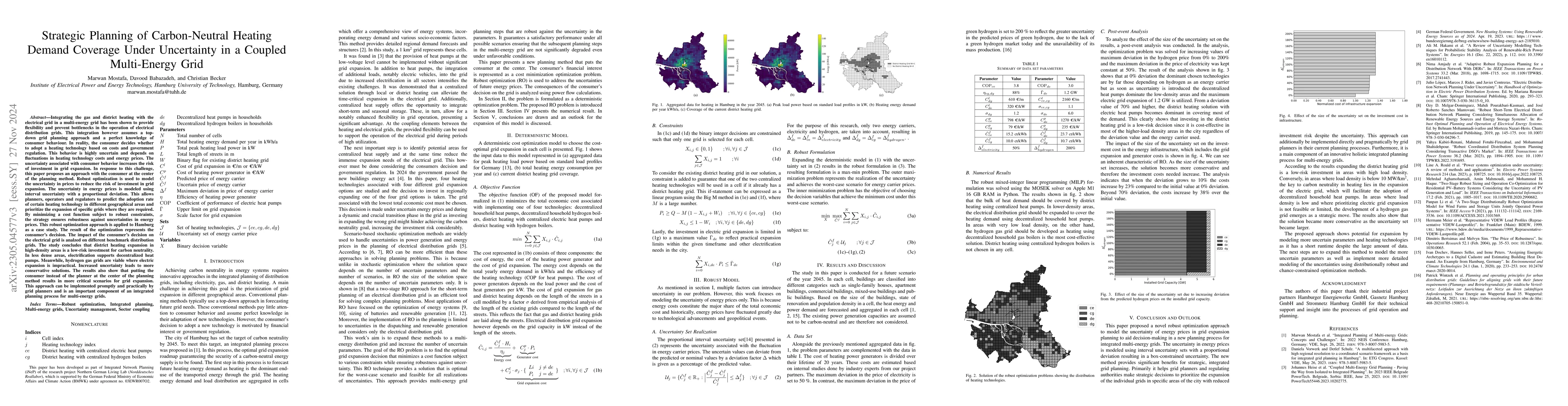 Thumbnail for Multi-energy Grid Expansion Planning Under Uncertainty: A Robust
  Optimization Approach
