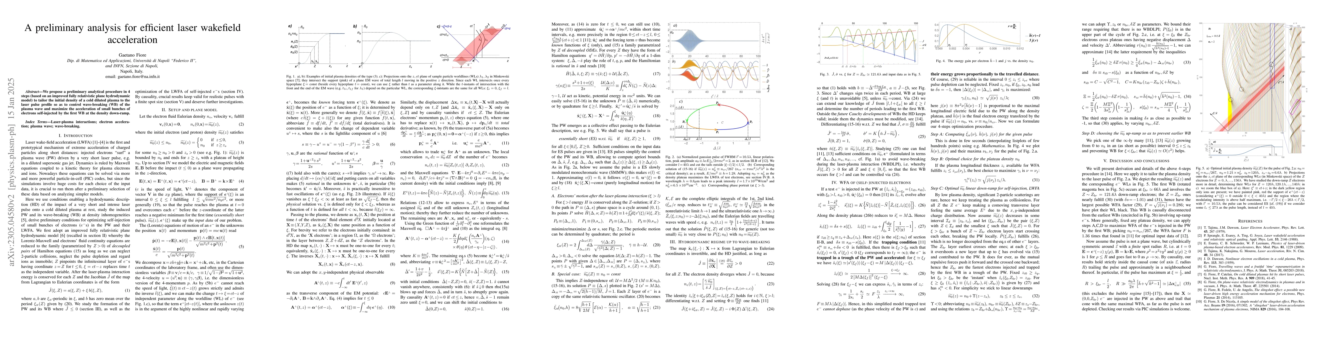 Thumbnail for A preliminary analysis for efficient laser wakefield acceleration
