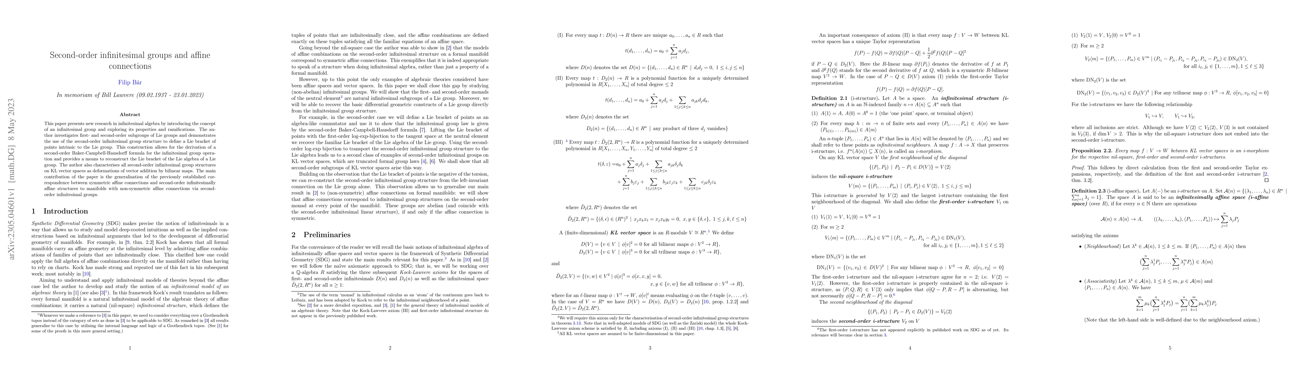 Thumbnail for Second-order infinitesimal groups and affine connections