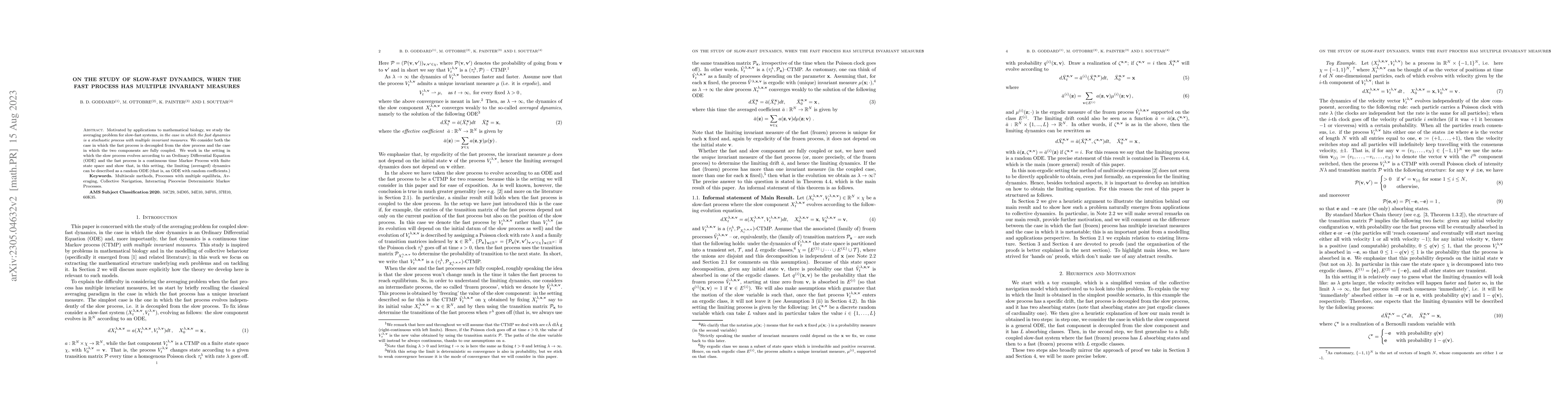 Thumbnail for On the study of slow-fast dynamics, when the fast process has multiple
  invariant measures