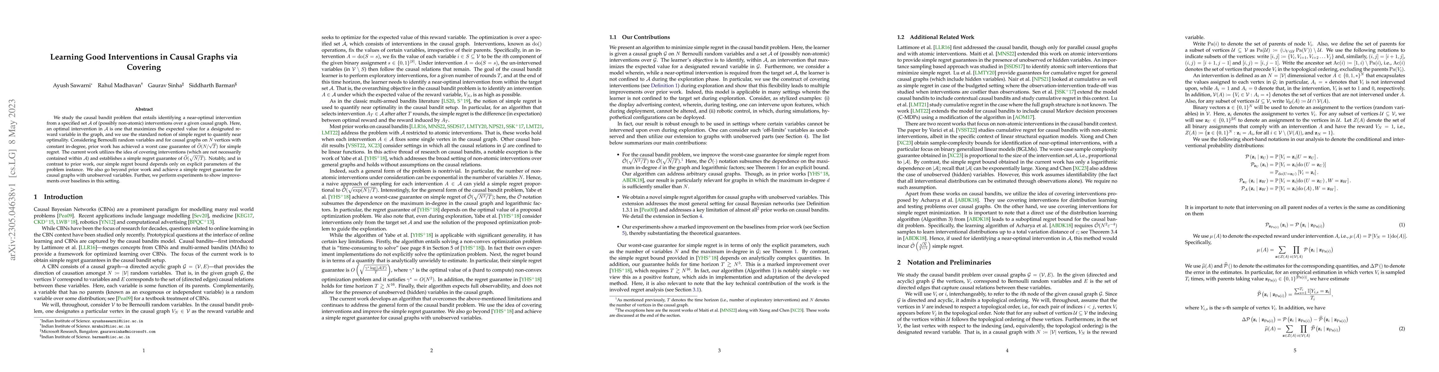 Thumbnail for Learning Good Interventions in Causal Graphs via Covering