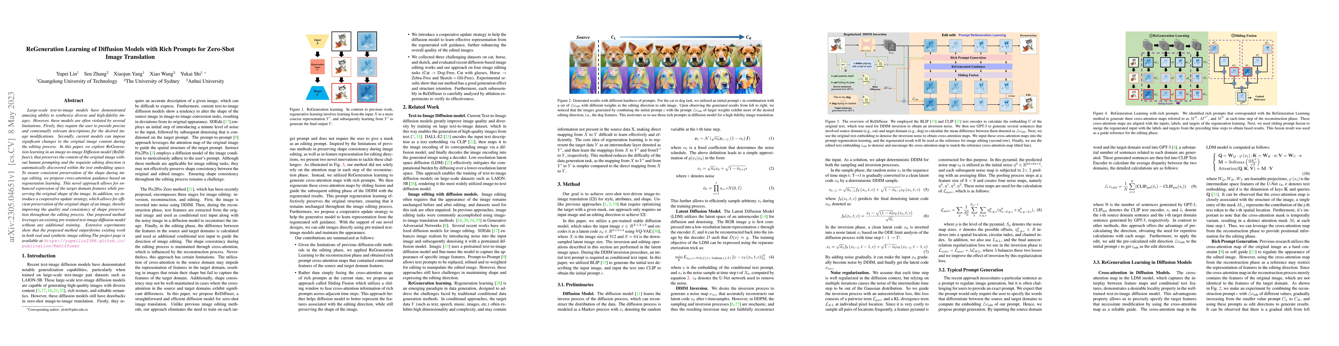 Thumbnail for ReGeneration Learning of Diffusion Models with Rich Prompts for
  Zero-Shot Image Translation