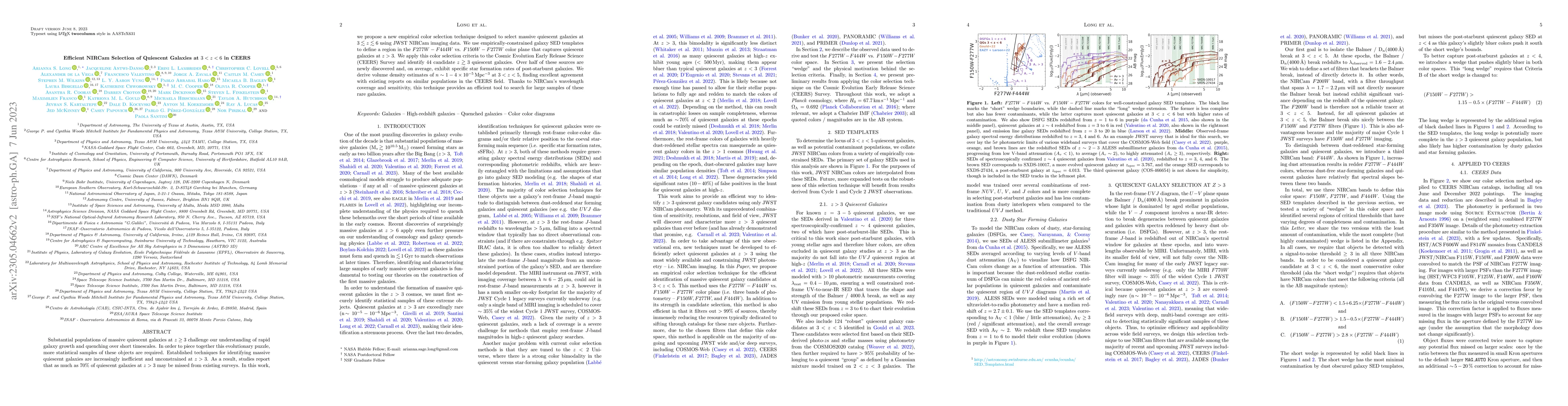 Thumbnail for Efficient NIRCam Selection of Quiescent Galaxies at 3 < z < 6 in CEERS