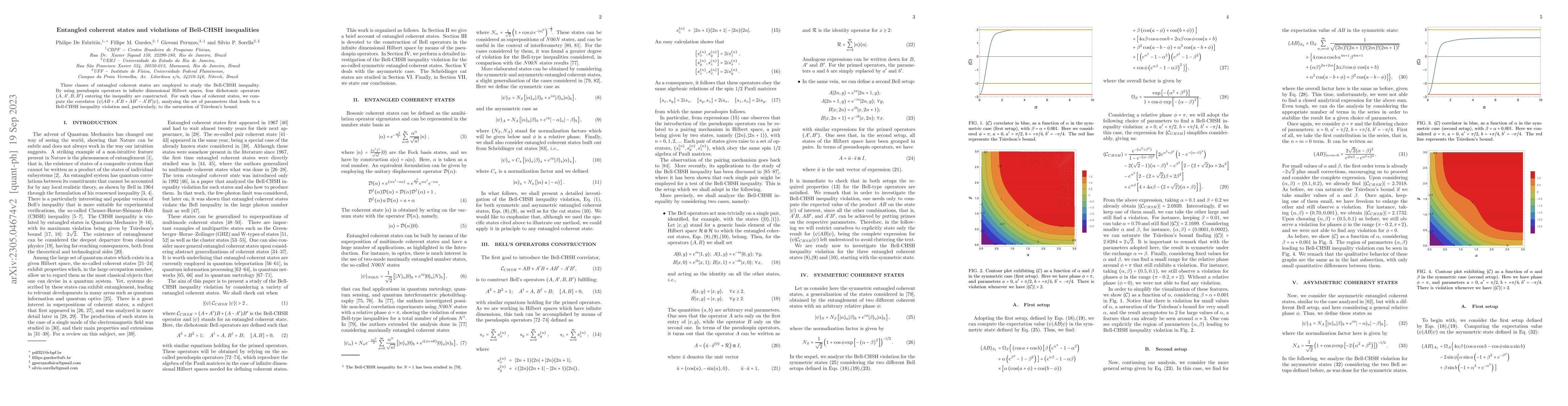 Thumbnail for Entangled coherent states and violations of Bell-CHSH inequalities