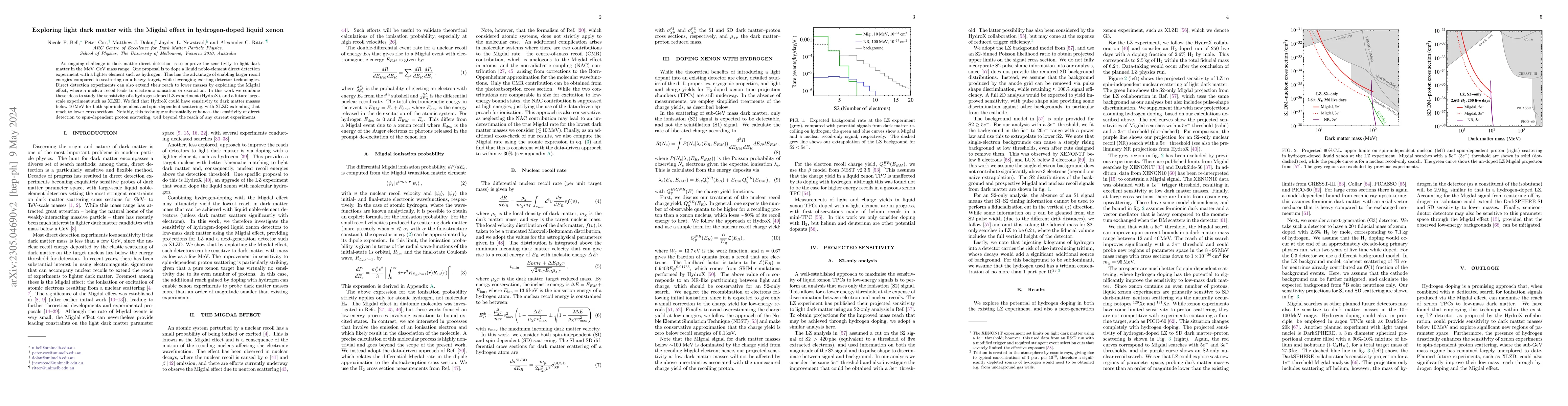 Thumbnail for Exploring light dark matter with the Migdal effect in hydrogen-doped
  liquid xenon