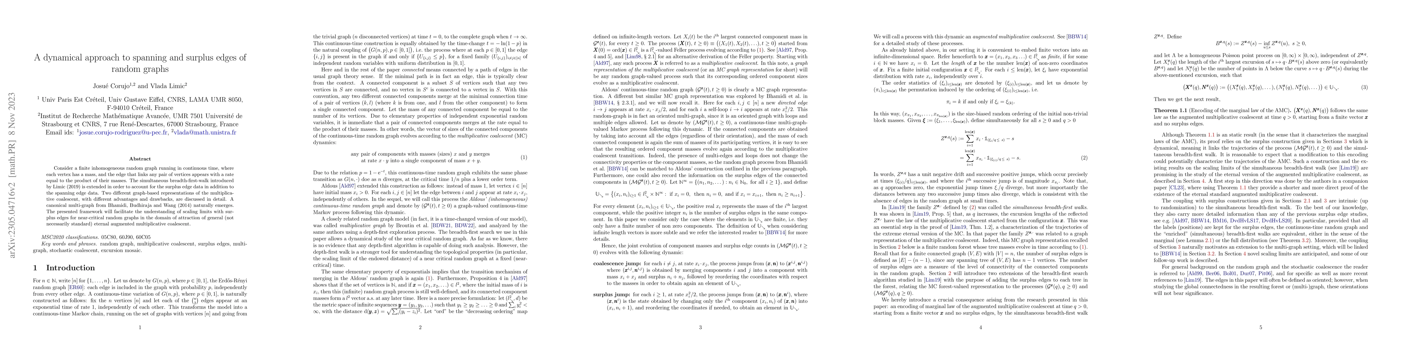 Thumbnail for A dynamical approach to spanning and surplus edges of random graphs