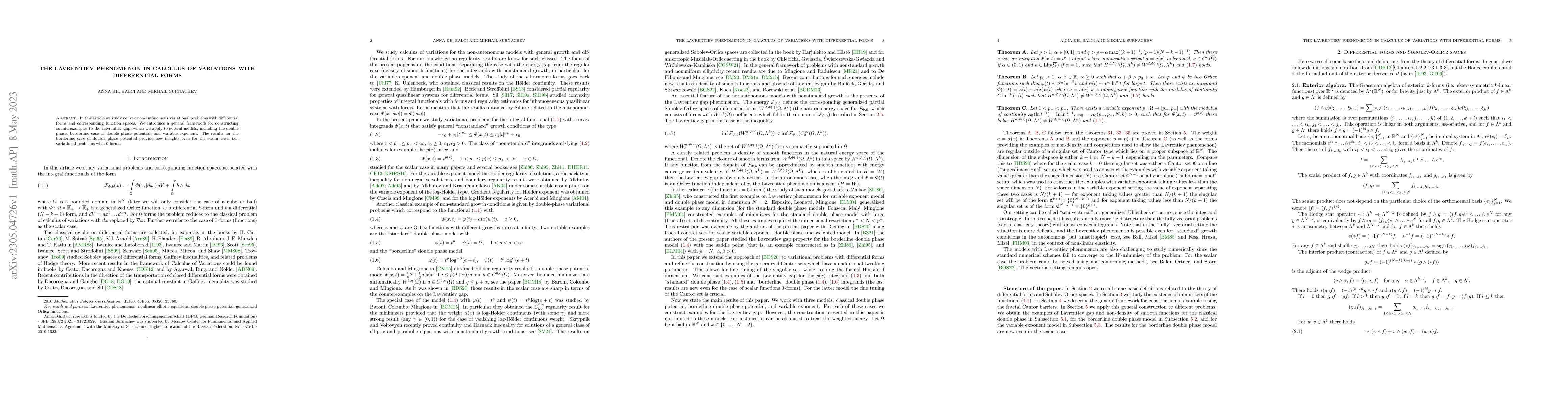 Thumbnail for The Lavrentiev phenomenon in calculus of variations with differential
  forms