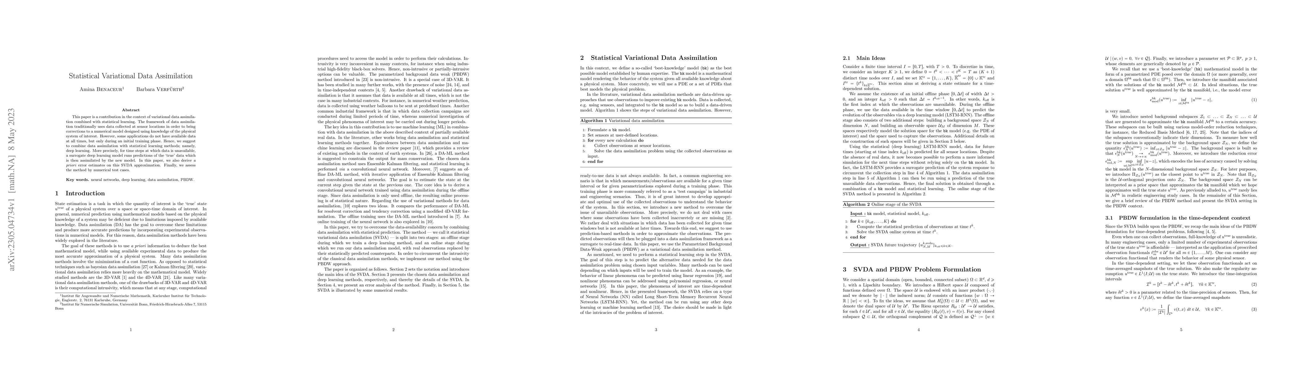Thumbnail for Statistical Variational Data Assimilation