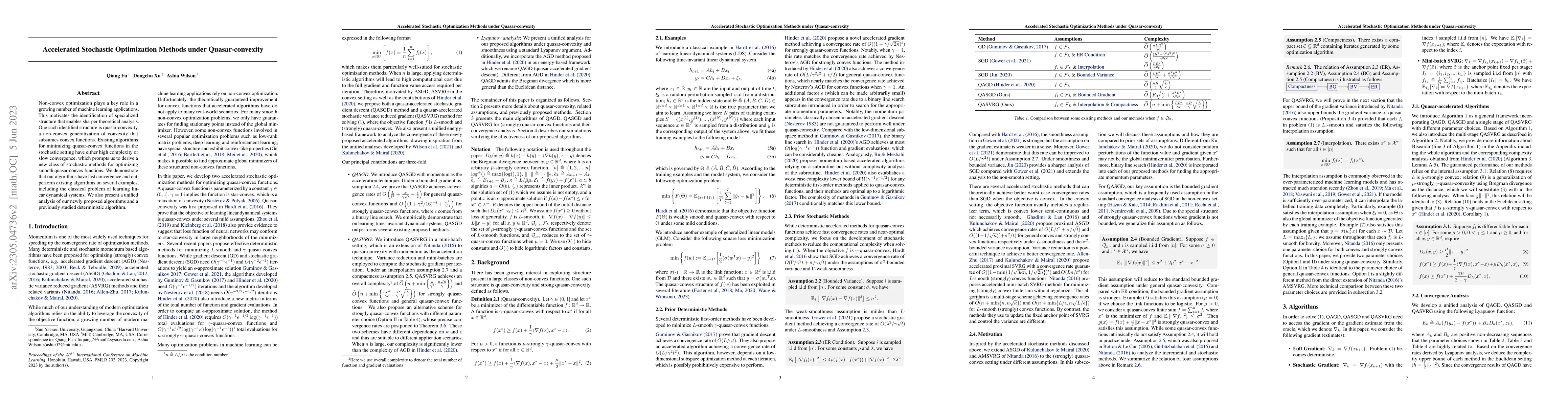 Thumbnail for Accelerated Stochastic Optimization Methods under Quasar-convexity