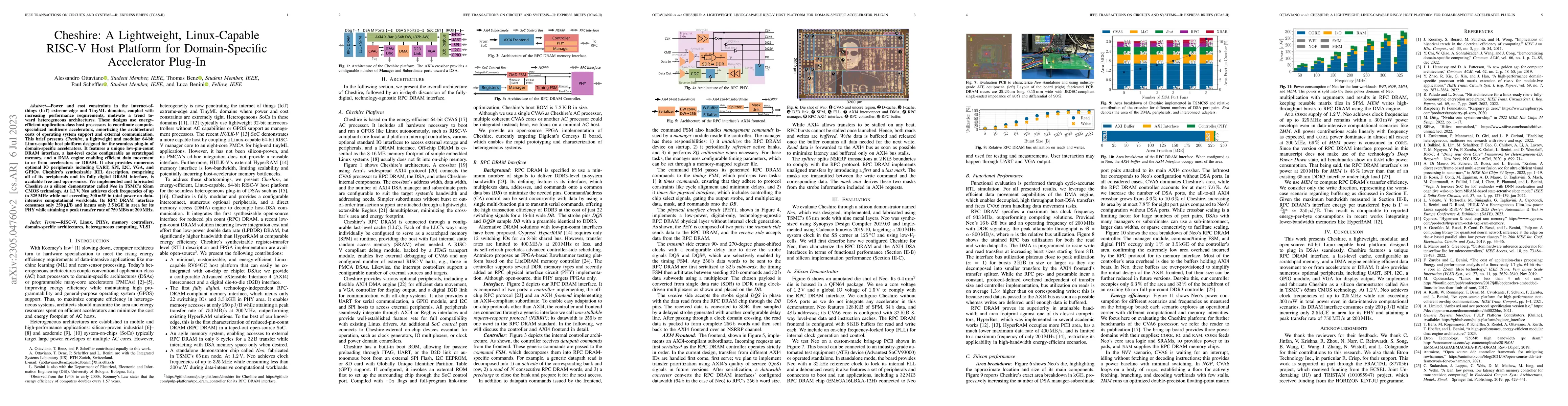 Thumbnail for Cheshire: A Lightweight, Linux-Capable RISC-V Host Platform for
  Domain-Specific Accelerator Plug-In