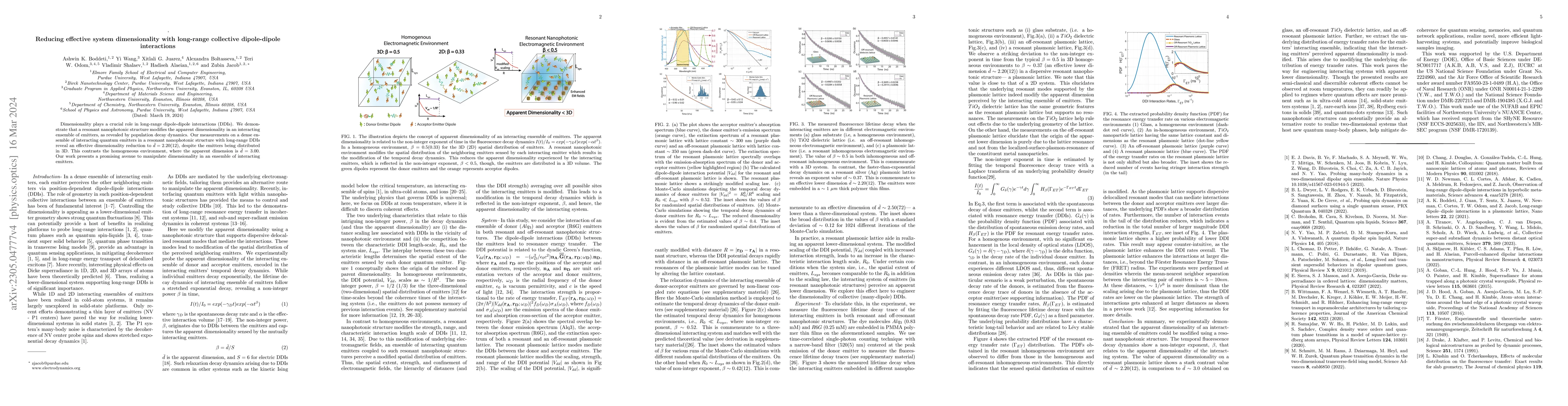 Thumbnail for Reducing system dimensionality with long-range collective dipole-dipole
  interactions