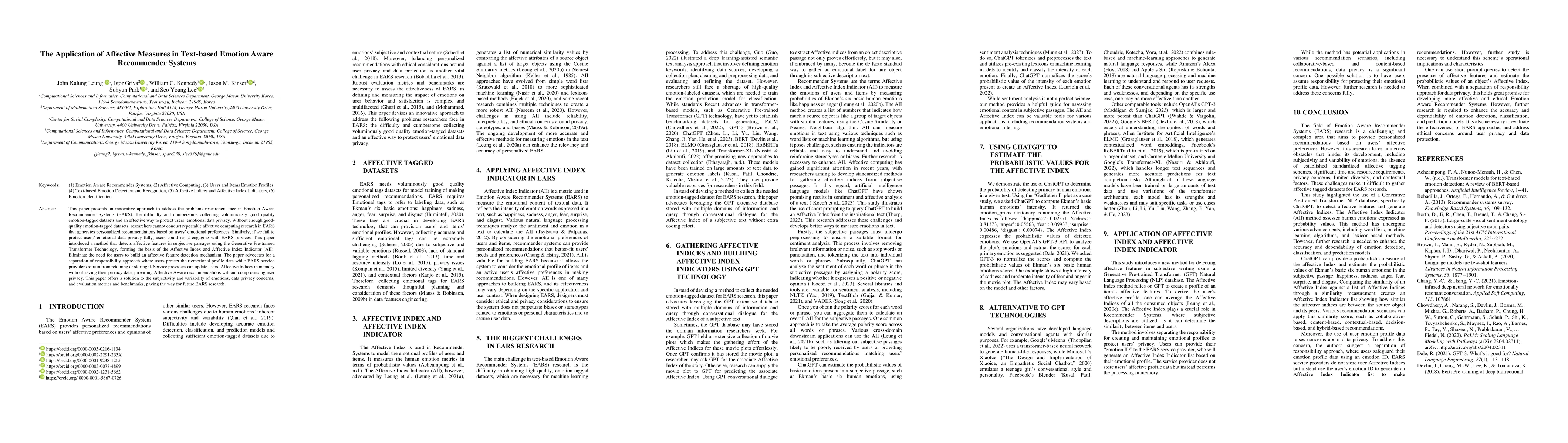 Thumbnail for The Application of Affective Measures in Text-based Emotion Aware
  Recommender Systems