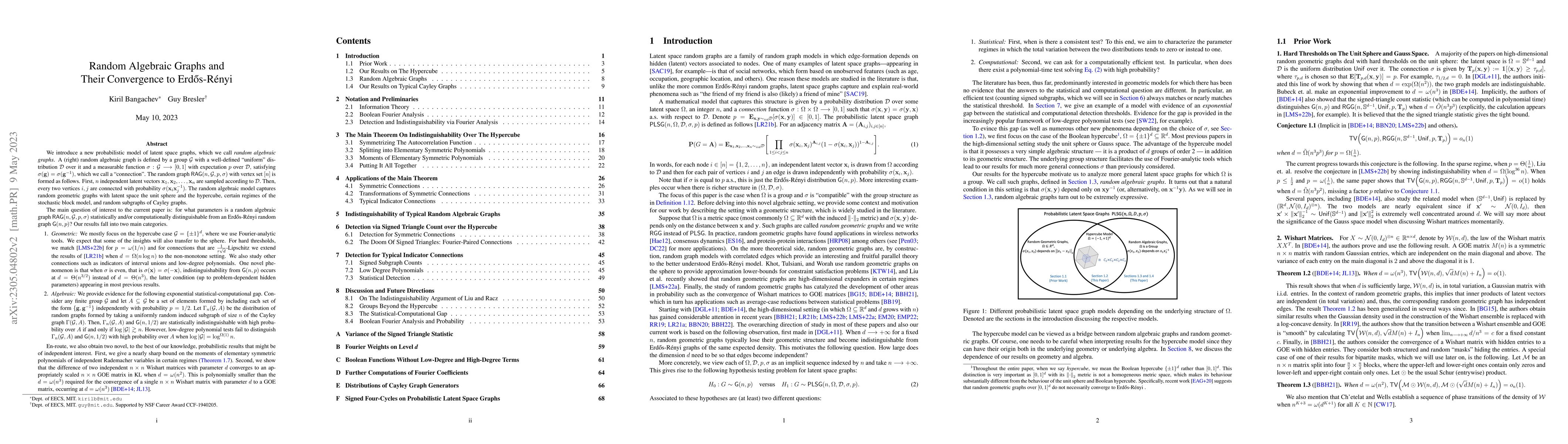 Thumbnail for Random Algebraic Graphs and Their Convergence to Erdos-Renyi