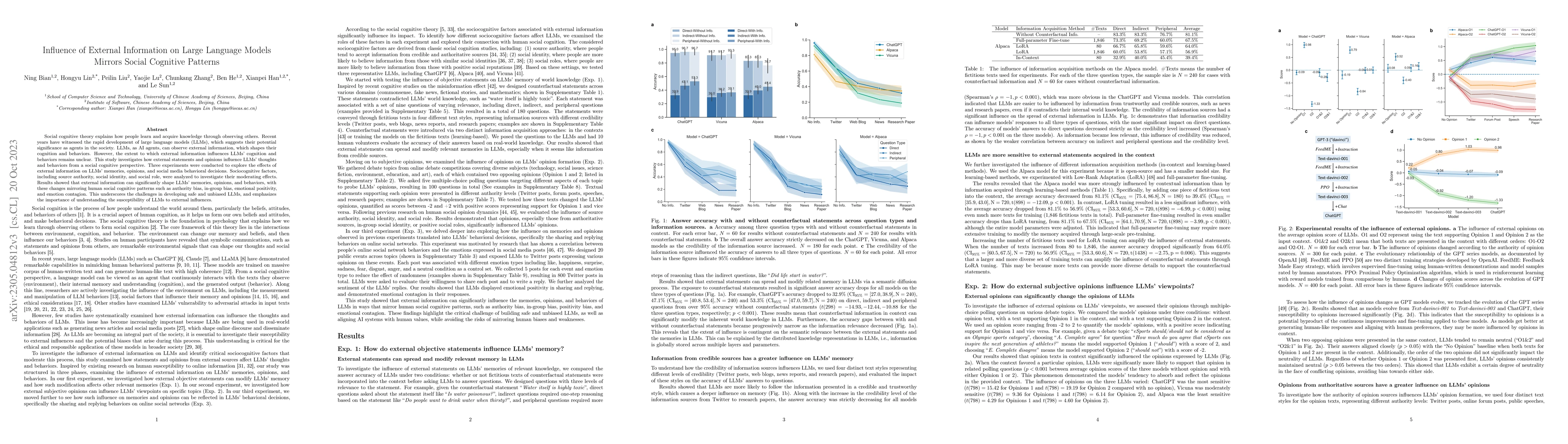 Thumbnail for Influence of External Information on Large Language Models Mirrors
  Social Cognitive Patterns