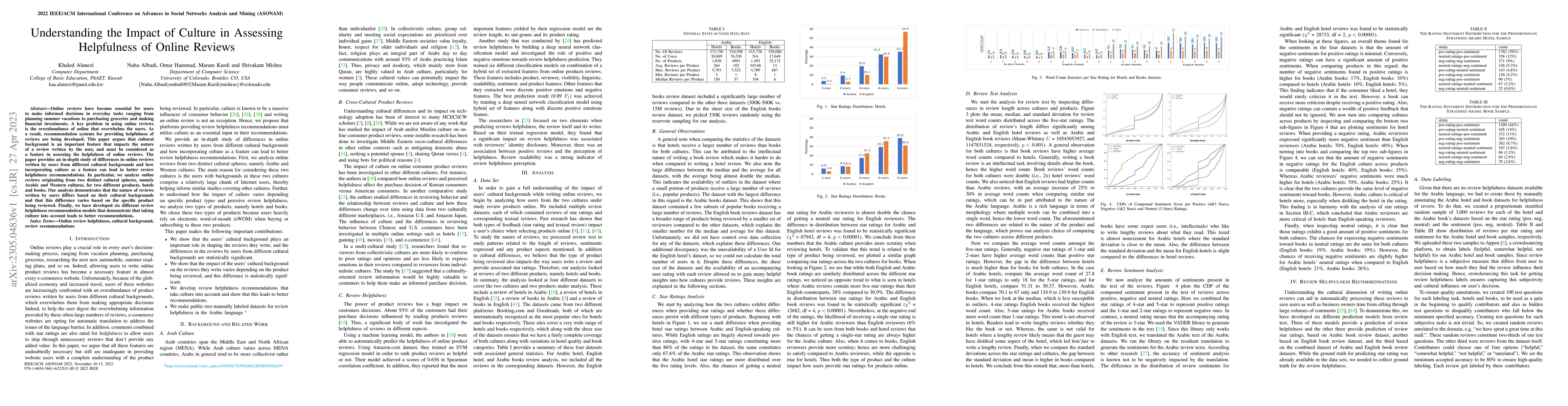 Thumbnail for Understanding the Impact of Culture in Assessing Helpfulness of Online
  Reviews