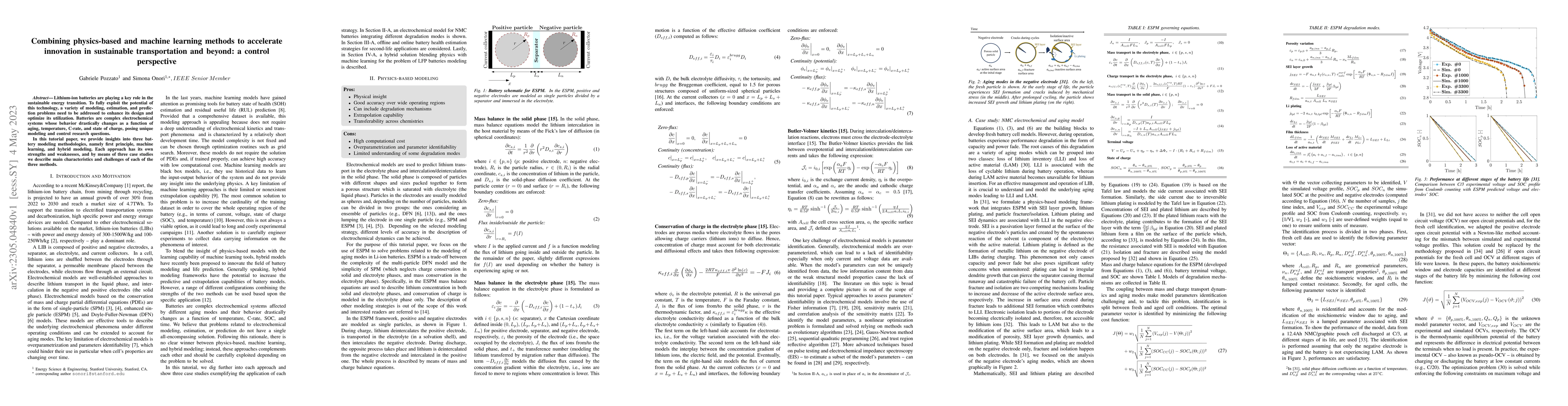 Thumbnail for Combining physics-based and machine learning methods to accelerate
  innovation in sustainable transportation and beyond: a control perspective