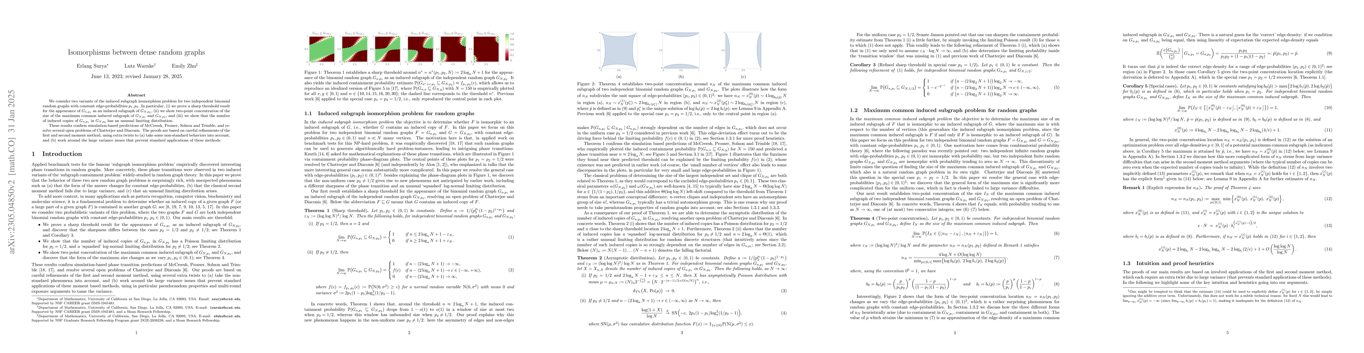 Thumbnail for Isomorphisms between dense random graphs