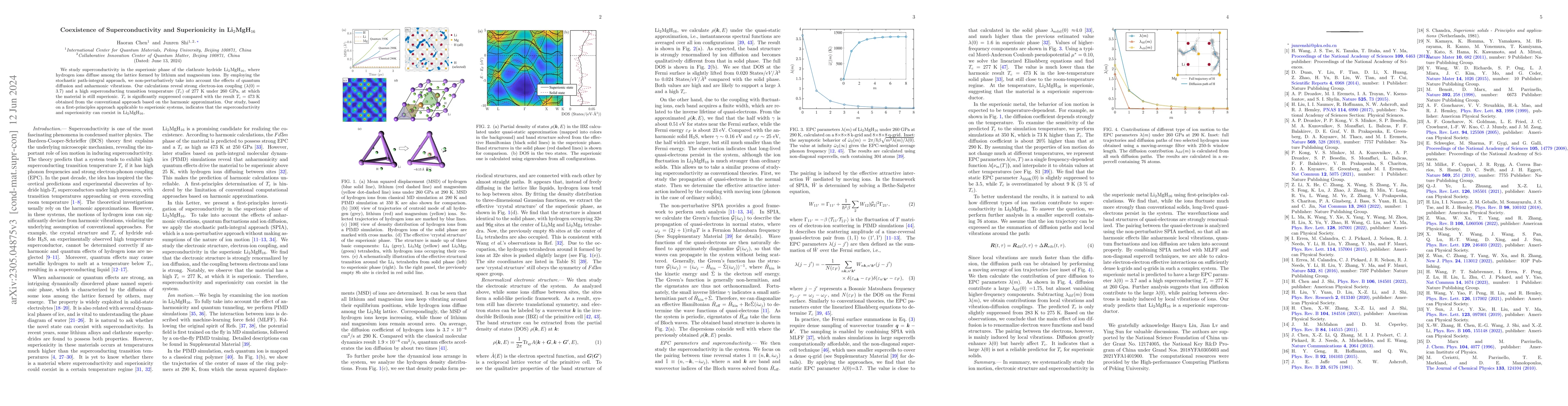 Thumbnail for Coexistence of Superconductivity and Superionicity in Li$_2$MgH$_{16}$