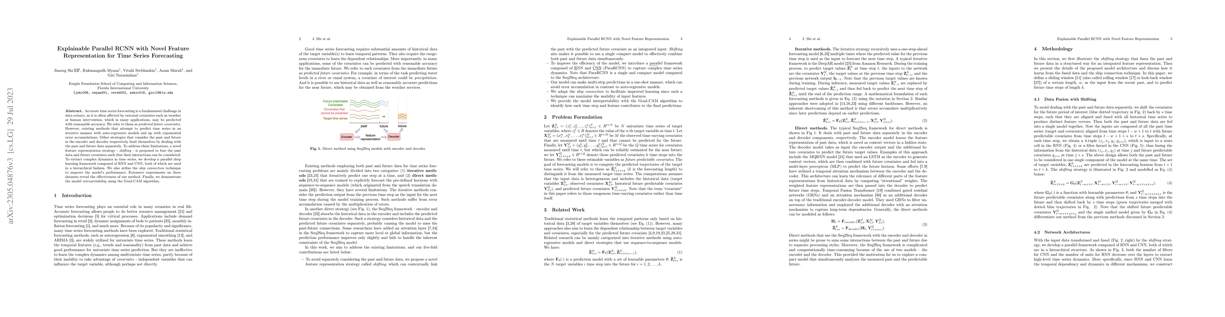 Thumbnail for Explainable Parallel RCNN with Novel Feature Representation for Time
  Series Forecasting