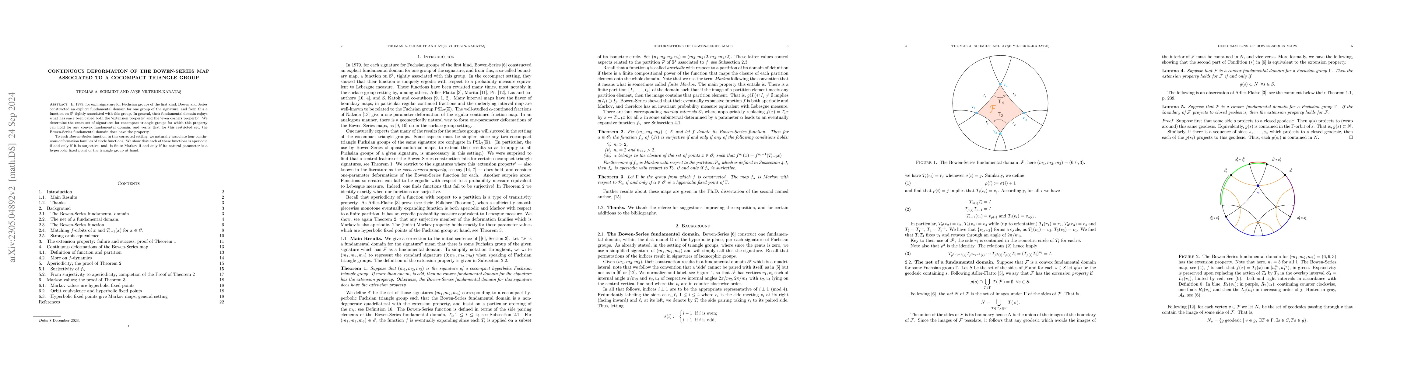 Thumbnail for Continuous deformation of the Bowen-Series map associated to a cocompact
  triangle group