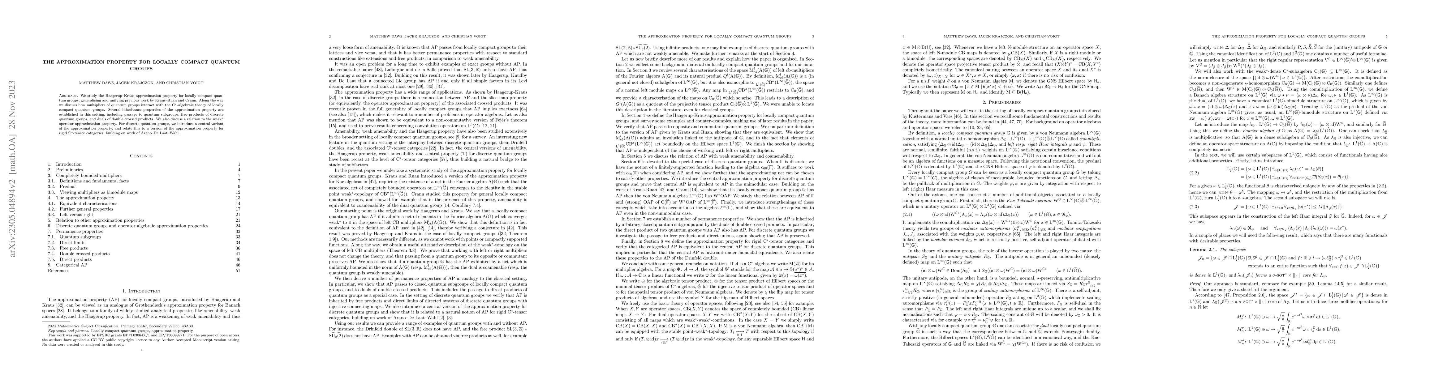 Thumbnail for The approximation property for locally compact quantum groups