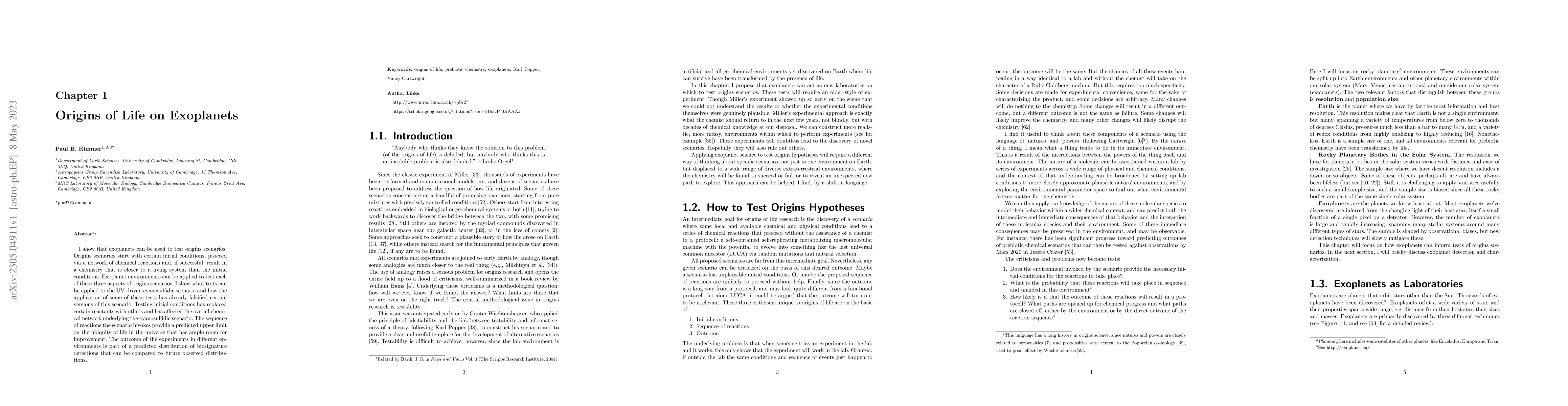 Thumbnail for Origins of Life on Exoplanets