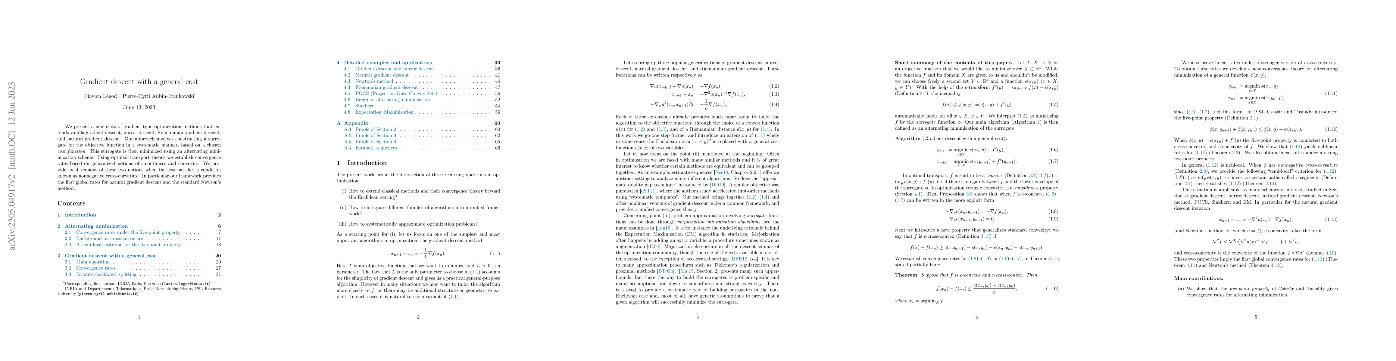 Thumbnail for Gradient descent with a general cost