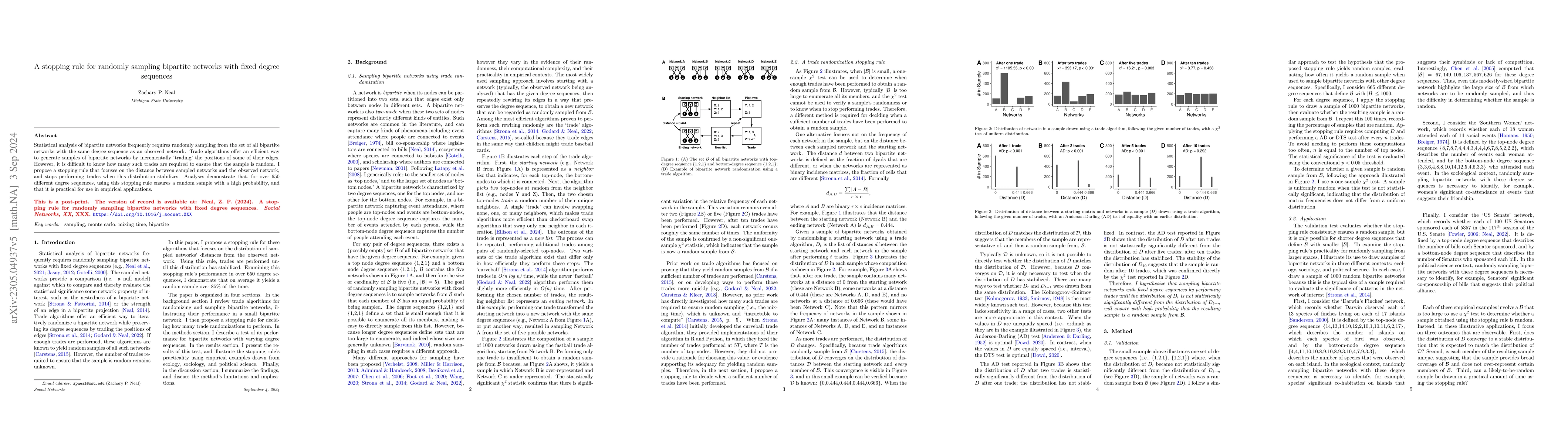 Thumbnail for Randomly sampling bipartite networks with fixed degree sequences