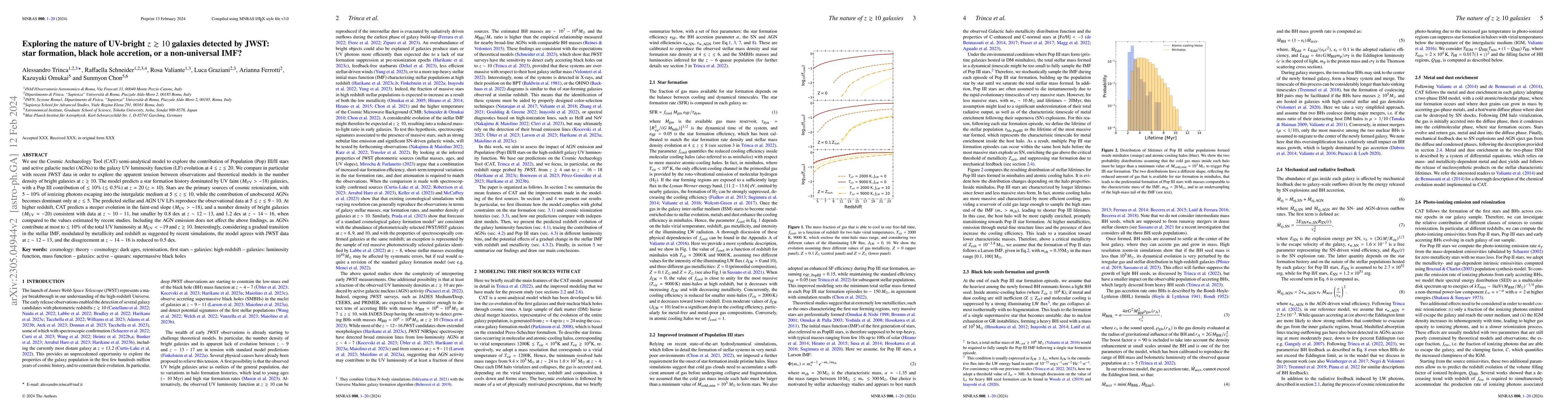 Thumbnail for Exploring the nature of UV-bright $z \gtrsim 10$ galaxies detected by
  JWST: star formation, black hole accretion, or a non-universal IMF?