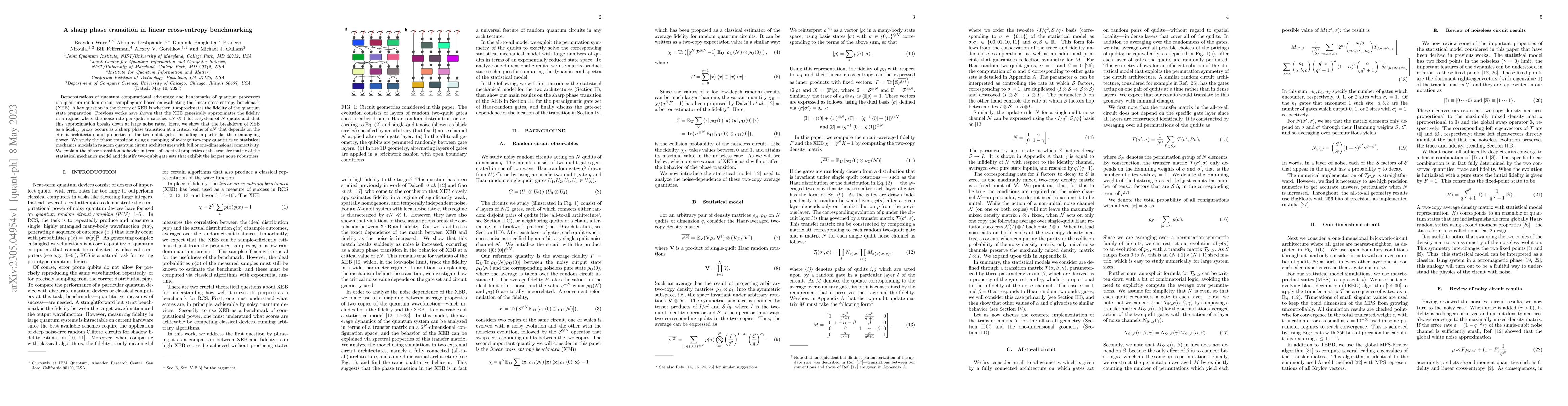 Thumbnail for A sharp phase transition in linear cross-entropy benchmarking