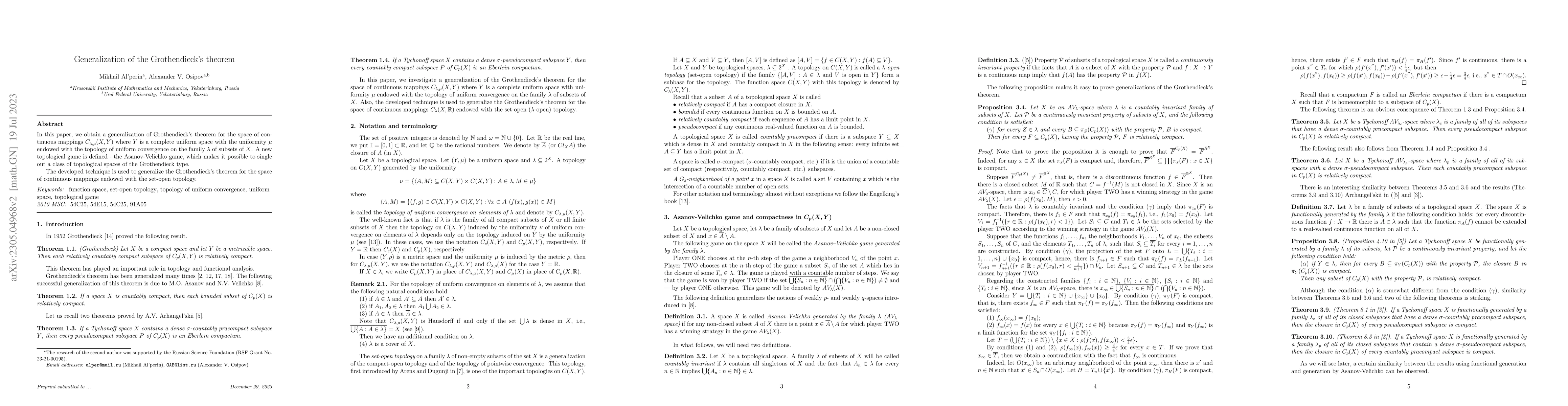 Thumbnail for Generalization of the Grothendieck's theorem