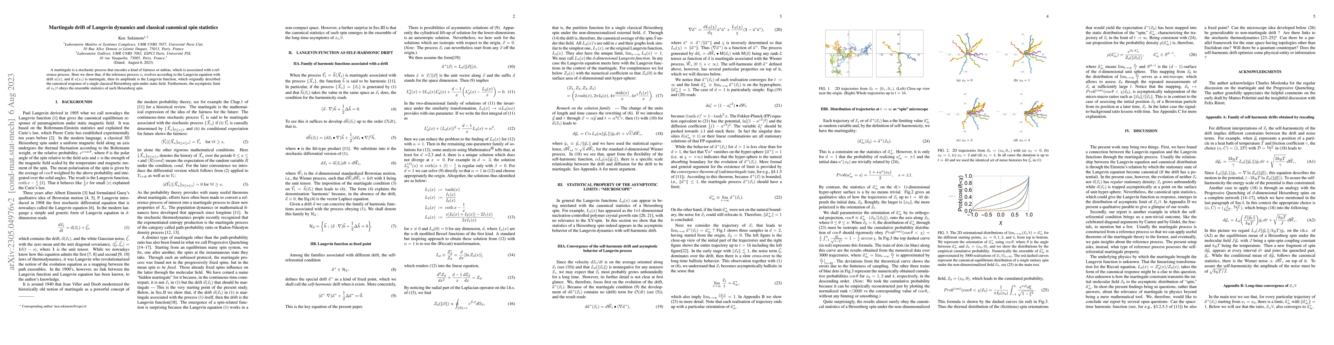 Thumbnail for Martingale drift of Langevin dynamics and classical canonical spin
  statistics