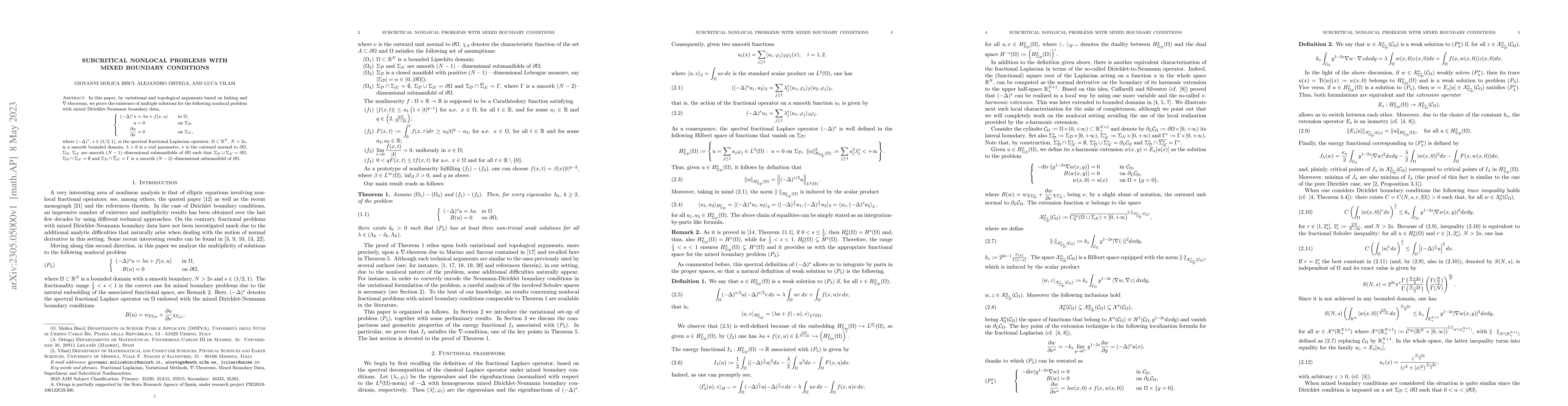 Thumbnail for Subcritical nonlocal problems with mixed boundary conditions