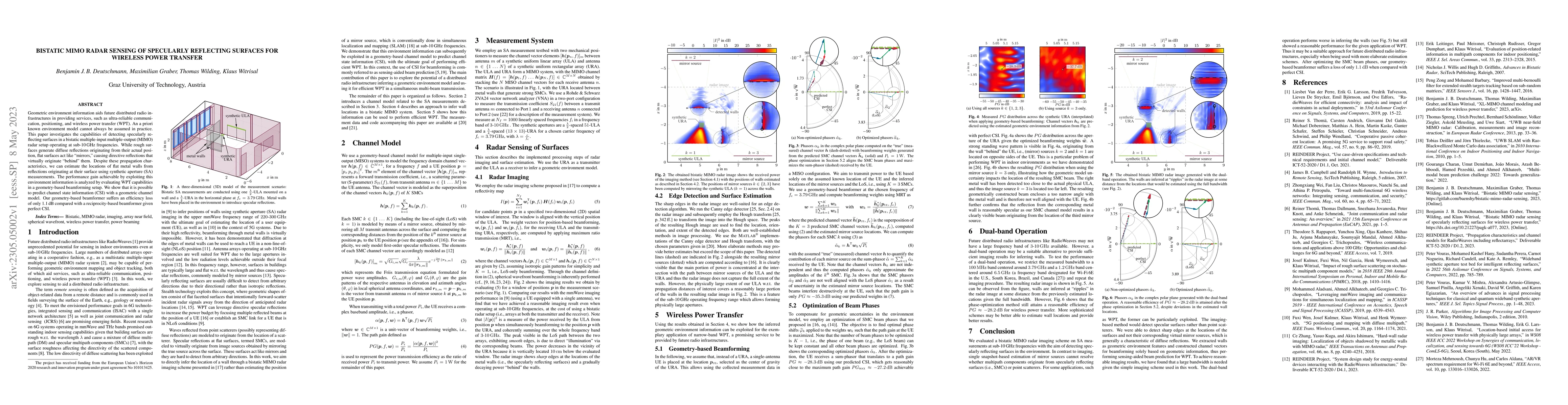 Thumbnail for Bistatic MIMO Radar Sensing of Specularly Reflecting Surfaces for
  Wireless Power Transfer