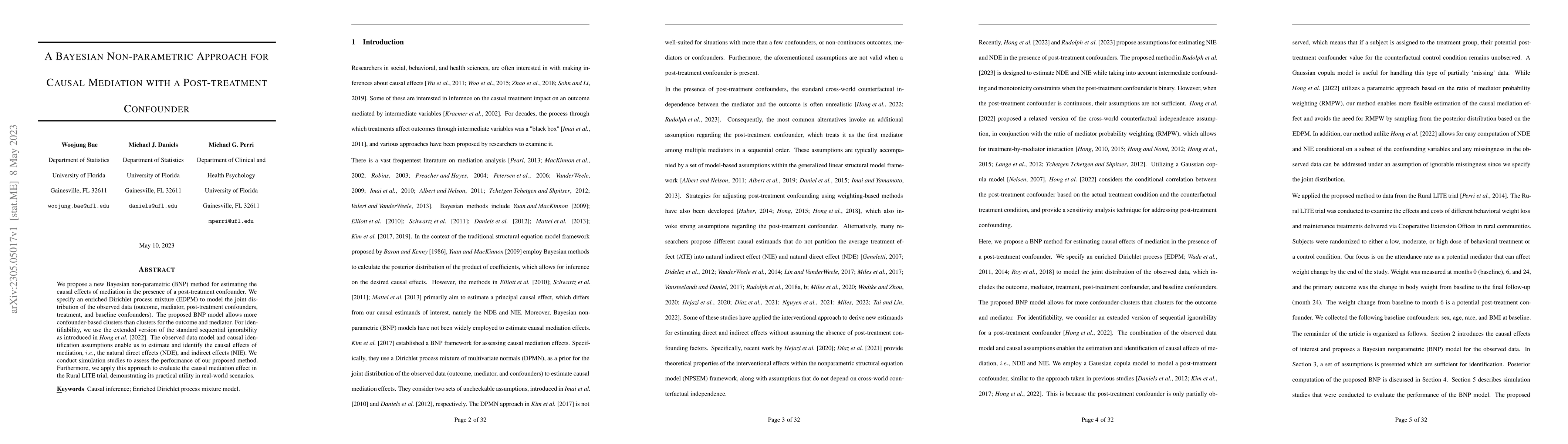 Thumbnail for A Bayesian Non-parametric Approach for Causal Mediation with a
  Post-treatment Confounder