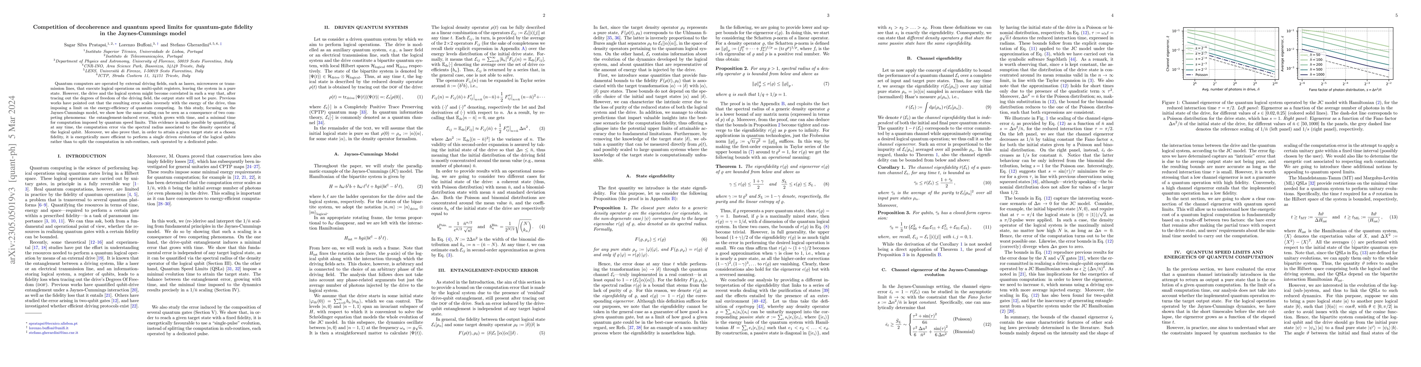 Thumbnail for Competition of decoherence and quantum speed limits for quantum-gate
  fidelity in the Jaynes-Cummings model