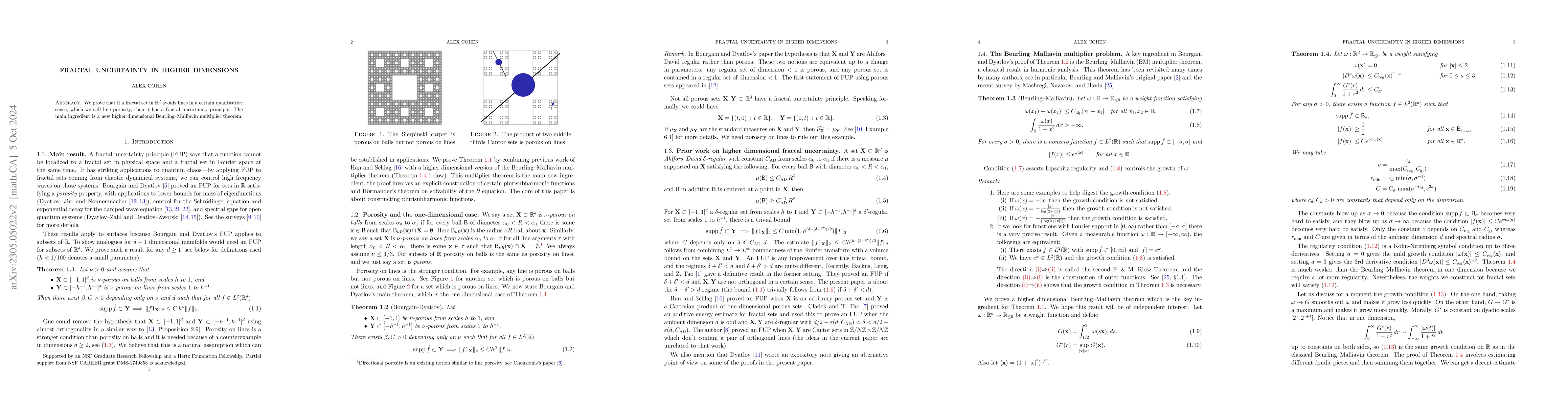 Thumbnail for Fractal uncertainty in higher dimensions