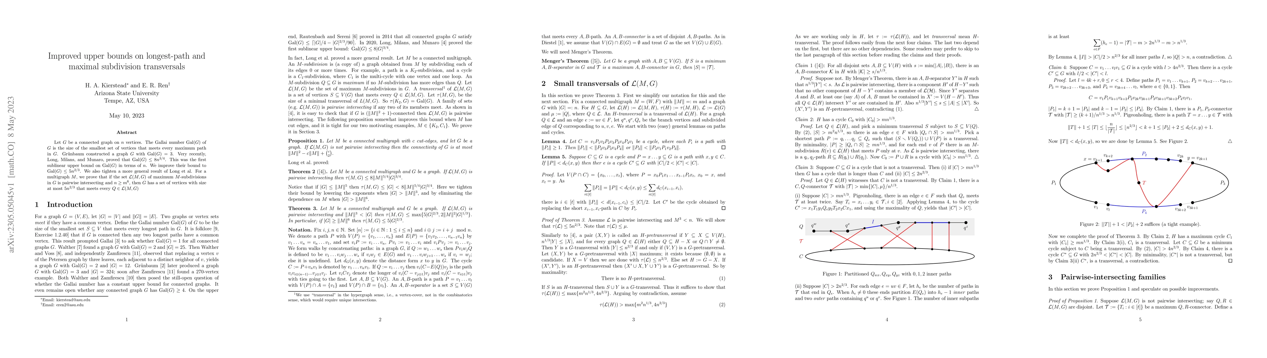 Thumbnail for Improved upper bounds on longest-path and maximal subdivision
  transversals