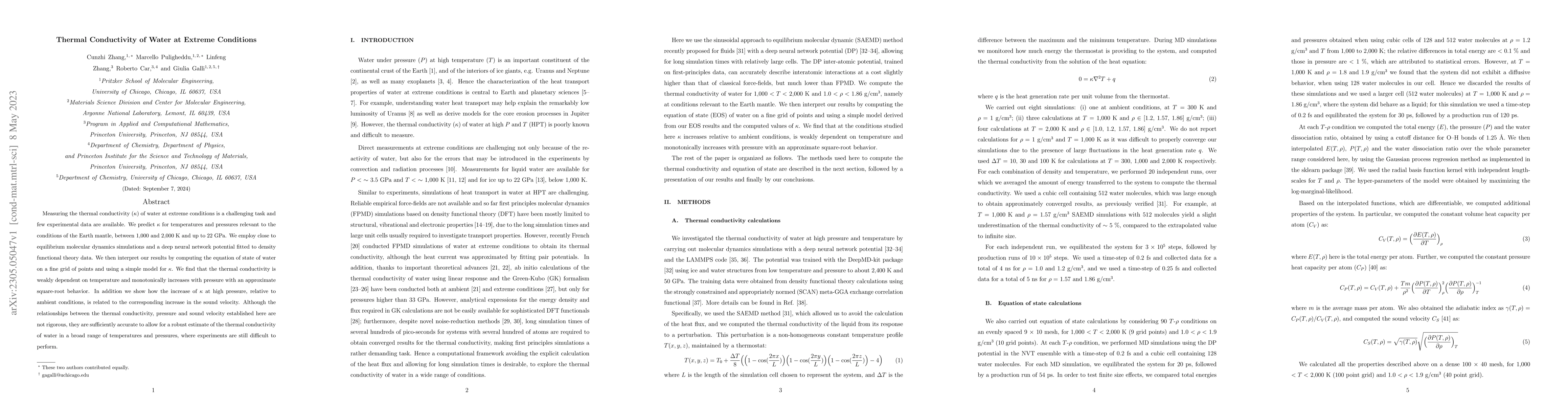 Thumbnail for Thermal Conductivity of Water at Extreme Conditions